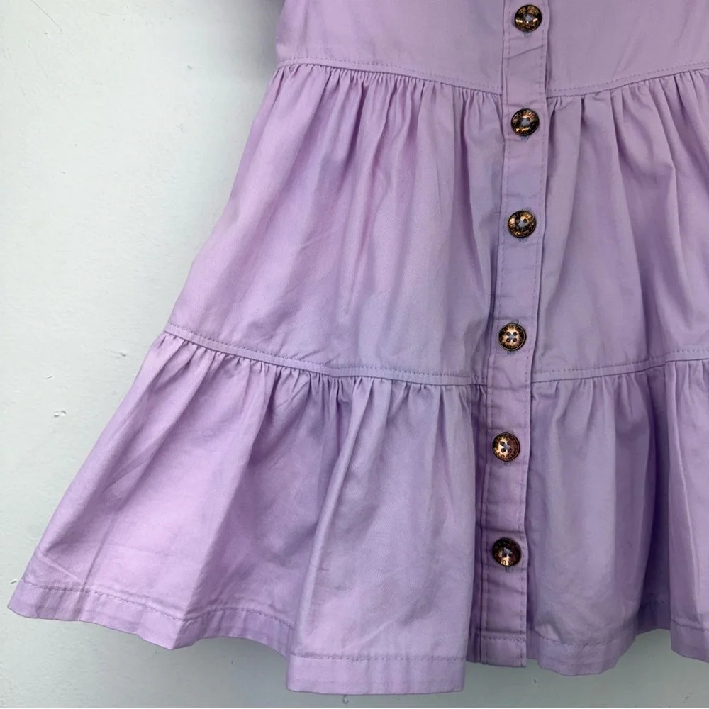 Vince Camuto size 2T Girls Purple Sequin Heart Short Sleeve Button Front Dress